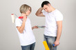 Photo: Young couple doing renovation together. Young couple doing renovation together.
