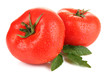 Ripe tomatoes isolated on white.