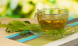 Glass cup of tea with linden