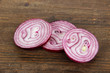 Purple onion on wooden background