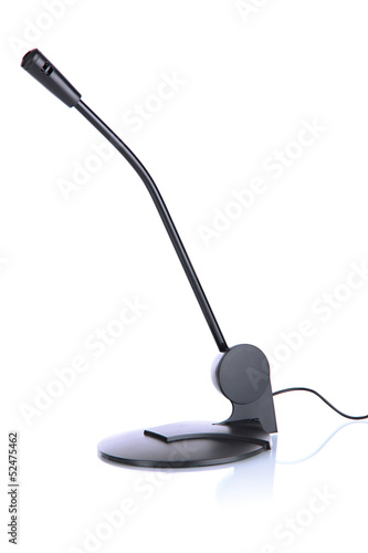 Photo: Computer microphone isolated on white Computer microphone isolated on white