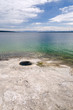 geyser sul lago Yellowstone in Wyoming