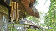 bamboo wind chime at a bungalow in indonesia in wind