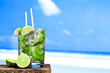 Cocktail mojito on beach