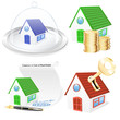 3D Real Estate Business Icon Set