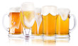 Foto: Frosty glass of light beer set isolated Frosty glass of light beer set isolated