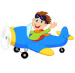 Little Boy Operating a Plane