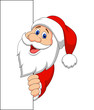 Santa with blank sign