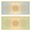 Gift certificate (voucher) template. Guilloche pattern, borders