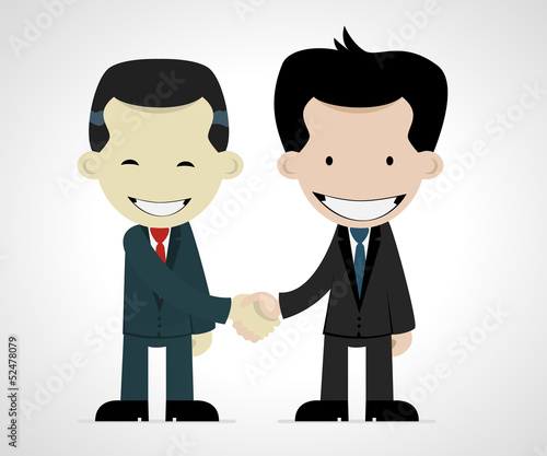 Vector: business handshake: caucasian and japanese business handshake: caucasian and japanese