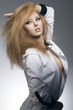 Photo: cute blonde girl with dark make-up cute blonde girl with dark make-up