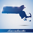 shiny icon in form of Massachusetts state, USA