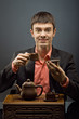 man with tea