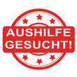 Stempel rund rot - Aushilfe gesucht