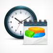 Round clock with chart
