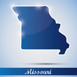 shiny icon in form of Missouri state, USA