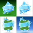 Vector: Natural Water Label Set Natural Water Label Set