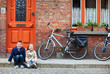 Kids outdoors in city