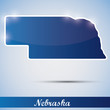 shiny icon in form of Nebraska state, USA