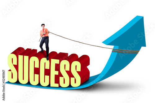 Illustration: Businessman strive for success Businessman strive for success