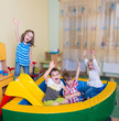 Happy children having fun at home