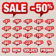 Vektor: Icon Set "Sale Minus" Red Icon Set "Sale Minus" Red