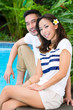 Asian couple outdoor in the garden
