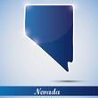 Vector: shiny icon in form of Nevada state, USA shiny icon in form of Nevada state, USA