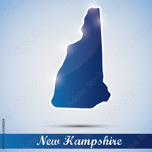 Vector: shiny icon in form of New Hampshire state, USA shiny icon in form of New Hampshire state, USA