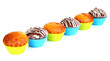 Sweet cupcakes isolated on white