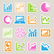 Business Graph sticker icon set