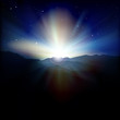 abstract background with sunset and mountains