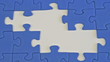 building a jigsaw of blue pieces - montage