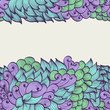 Seamless abstract floral frame with horizontal space for text