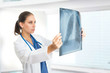 Doctor examining a radiography
