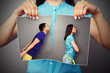 woman lacerating photo