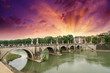 Saint Angel Fortress in Rome at sunset, Italy