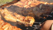 Shish kebab on the grill  