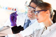 Photo: Health care professionals working in laboratory. Health care professionals working in laboratory.