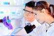 Photo: Health care professionals working in laboratory. Health care professionals working in laboratory.