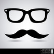 glasses and mustache