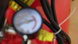 Air compressor industrial pressure gauge, rack focus