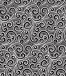 Absract floral swirls, black and white seamless pattern