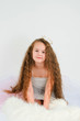 The beautiful girl with long hair