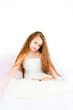 The beautiful girl with long hair