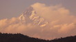 Machapuchare peak (6997 m) at sunrise. Time Lapse.