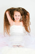 The beautiful girl with long hair