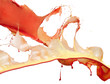 splashes of red and yellow paint isolated on white background