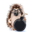 Cute hedgehog has a bomb
