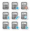 Tax form, taxation, finance vector icons set